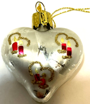 Rare Vintage Blown Glass Christmas Ornament West Germany Heart 2.25 In - £22.37 GBP