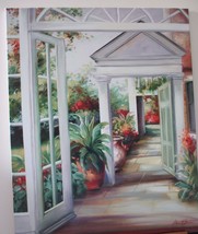 Alexa Kelemen &quot;Gateway to Paradise&quot; Floral garden pathway HS/# stretched canvas - £386.87 GBP