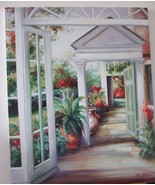 Alexa Kelemen &quot;Gateway to Paradise&quot; Floral garden pathway HS/# stretched... - $693.28 CAD