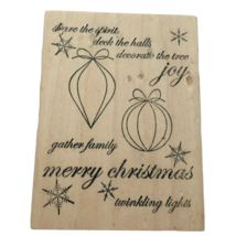Memory Box Rubber Stamp Ornament Cheer Block Chistmas Spirit Twinkling Lights - £3.17 GBP