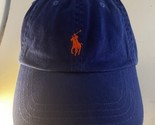 Ralph Lauren Polo Hat Cap Strap Back Blue Orange Pony Logo Dads Casual - $18.80