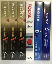 New Lot Of 6 Sony / Focal High Grade Premium 6 Hr VHS Tapes - £12.65 GBP