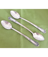 HB Co HBC6 Pattern 3 Iced Teaspoons Silverplate 7 1/4&quot; Glossy  - £9.34 GBP