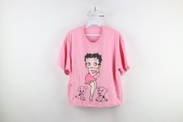 Vtg 90s Betty Boop Womens Large Faded Custom Cropped Short Sleeve T-Shirt Pink - £54.14 GBP