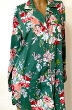 Cupcakes and Cashmere Women&#39;s Sleep Shirt Green w/ Floral Print Size Med - $29.70