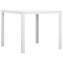 Coffee Table White 78x78x74 cm HDPE Wood Look - £78.06 GBP
