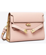 Tory Burch Lee Radziwill Pebbled Leather Shoulder Bag Crossbody ~NWT~ Pink Sand - $618.75