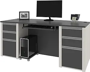 Bestar Connexion Executive Desk, 72W, Slate &amp; Sandstone - $1,504.99