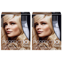2-New Clairol Nice&#39;n Easy Perfect 10 Permanent Hair Color, 10 Lightest Blonde - £29.96 GBP
