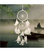 Wall Car Hanging Decoration Ornament White Mini Dreamcatcher - £10.38 GBP+