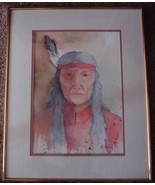 Two  Original Framed, Signed,  Watercolors- Native American Couple - £55.95 GBP