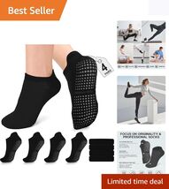 Ankle Pilates Socks Grip for Women - Breathable, Non-Slip Yoga Socks, Gi... - $13.81