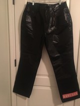  Vintage RVT Jeans Co Women&#39;s Plus Black Faux Bonded Hard Leather Pants ... - $51.41