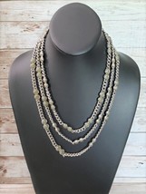 Banana Republic Necklace - Silver Tone &amp; Dusky Green Layered Necklace - £12.78 GBP