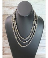 Banana Republic Necklace - Silver Tone &amp; Dusky Green Layered Necklace - £12.57 GBP
