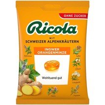 Ricola Ginger Orange Mint  SUGAR FREE -75g-Made in Germany-FREE SHIPPING - $8.90