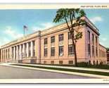 Post Office Building Flint Michigan MI UNP Linen Postcard E19 - £1.53 GBP