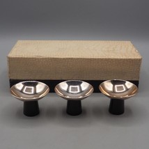 Vintage Set 3 Silverplate Miniature Boules Plastique Base Fabriqué En Japon - £29.09 GBP