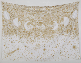 Labhanshi Gold Moon Phases Tapestry - Wall Hanging - Moon Constellations 54x68 - £14.91 GBP