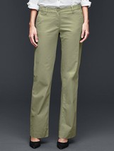 New GAP Women Khaki Olive Green Classic Cotton Button Closure Pants 6P P... - £31.96 GBP