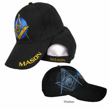 Black Mason Freemason Mason Lodge Blue Shadow Premium Quality Hat Ball Cap - £15.72 GBP