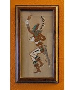 Navajo Yei Be Chai Dancer Sand Painting Framed Art 18.25 x 10.25 in Vintage - $110.89