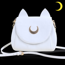 White/Black Sailor Moon Luna/Artemis Shoulder Bag Ladies Luna Cat Leather Handba - £58.94 GBP