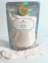 White Musk Bath Salts Epsom Salt bath soak gift for her therapeutic body... - $7.43