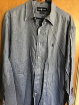 Ralph Lauren Men’s Blue 16.5 32/33 Yarmouth Long Sleeve Button Down Cotton Shirt - £15.18 GBP