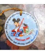 Walt Disney Christmas 1988   Ornament Mickey Mouse Disneyland Walt Disne... - $10.94