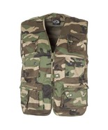 Woodland Mil-Tec Fishing Hunting Vest 14 Pockets Open Design Mesh Lined - €25,78 EUR