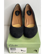 Clarks Artisan Suede Decade Rana Black Classic 2” Heel Comfort Pumps Siz... - $32.62