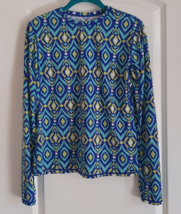 Sol Chill All for Color SPF 50 Womens BLue Multi Long Sleeve Top Size SMALL - £11.69 GBP