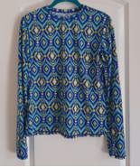 Sol Chill All for Color SPF 50 Womens BLue Multi Long Sleeve Top Size SMALL - £11.63 GBP
