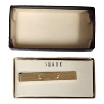 Vintage Swank Engravable Tie Bar Brushed Gold w/ Original Box Men&#39;s Acce... - £21.79 GBP