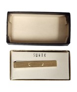 Vintage Swank Engravable Tie Bar Brushed Gold w/ Original Box Men&#39;s Acce... - £21.81 GBP