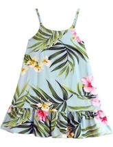 RJC Girls Hawaiian Sundress Floral Aqua Black Beige Multicolor Ruffle Hem Nalani - £37.56 GBP