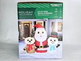 New! 4.6 Foot Inflatable Christmas Santa Snowman &amp; Reindeer 3 In 1 - $1,427.77 MXN