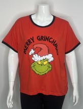 The Grinch Women&#39;s Plus Merry Grinchmas Graphic Short Sleeve Shirt Red 3... - £11.58 GBP