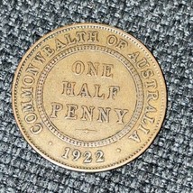 Australia  Half Penny Coin 1922 KM# 35 Sydney King George VI - $1.99