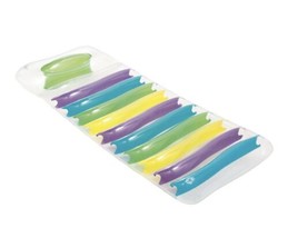 H2O Deluxe Relaxing Pool Lounge Raft Tanning Float Transparent Colorful 73”x27” - £13.35 GBP