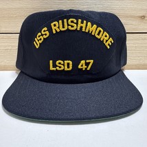 Vintage USS Rushmore MILITARY Hat LSD-47 Ship Hat New Made In USA New Er... - $29.60