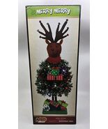 Cracker Barrel Lighted Reindeer Deer Christmas Tree w/ Changing Color Li... - €30,08 EUR