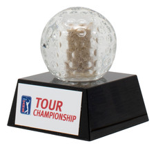 2018 PGA Tour Championship Used Bunker Sand Filled Crystal Golf Ball Fan... - £54.20 GBP