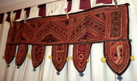 Indian Toran-Ornamentation over doors &amp; windows.hand-embroidered &amp;shisha mirrors - £23.78 GBP