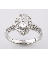 1.24 carat Oval Diamond 18k White Gold Engagement Ring Accents Size 6.5 - $76,045.34 MXN