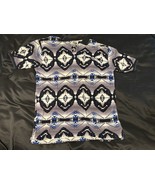 Cumberland Outfitters Aztec Print Polo Shirt Mens L/XL VTG Y2K Southwest... - $34.12 CAD