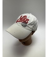Nike White Baseball Hat Embroidered Logo Athletic Dept 72 Strapback Cap - £11.81 GBP