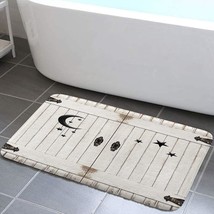 Country Barn Door Bathroom Rug, Non Slip Bath Mat Rustic Wooden White Wood Moder - £25.47 GBP