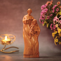 Holy Family Statue Christian Orthodox Icon Handcrafted Wood Catholic Religious - £59.86 GBP